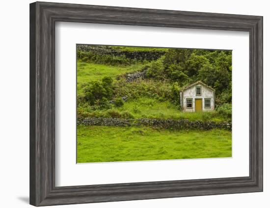 Portugal, Azores, Santa Maria Island, Pico Vermelho. Old farmhouse-Walter Bibikow-Framed Photographic Print