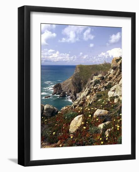 Portugal, Cabo Da Roca, Atlantikkv¼ste , Urlaubsort, Reiseziel, Kap, Atlantischer Ozean-Thonig-Framed Photographic Print