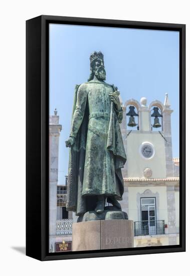 Portugal, Cascais, Statue of D. Pedro Iv in Praca 5 de Outubro-Jim Engelbrecht-Framed Premier Image Canvas