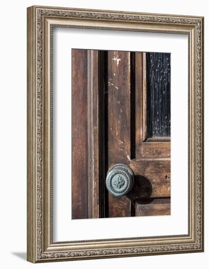 Portugal. Central Region, Aveiro. 'Portuguese Venice'. Door knob.-Emily Wilson-Framed Photographic Print