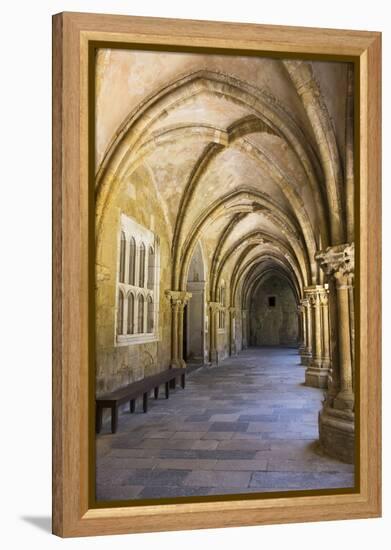 Portugal, Coimbra. Old Cathedral Cloister. Archways, Walking Paths, Courtyard-Emily Wilson-Framed Premier Image Canvas