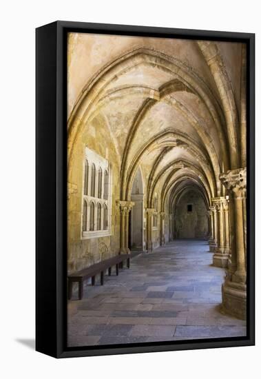 Portugal, Coimbra. Old Cathedral Cloister. Archways, Walking Paths, Courtyard-Emily Wilson-Framed Premier Image Canvas