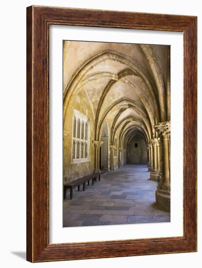 Portugal, Coimbra. Old Cathedral Cloister. Archways, Walking Paths, Courtyard-Emily Wilson-Framed Photographic Print