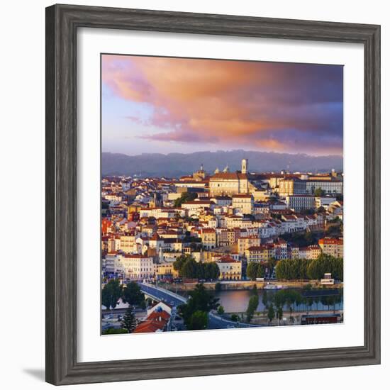 Portugal, Coimbra, Overview at Dusk(Mr)-Shaun Egan-Framed Photographic Print