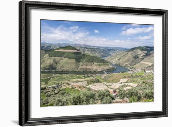 Portugal, Douro Valley, Douro River and Hillside Vineyard-Rob Tilley-Framed Photographic Print