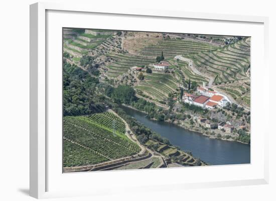 Portugal, Douro Valley, Douro River and Hillside Vineyard-Rob Tilley-Framed Photographic Print