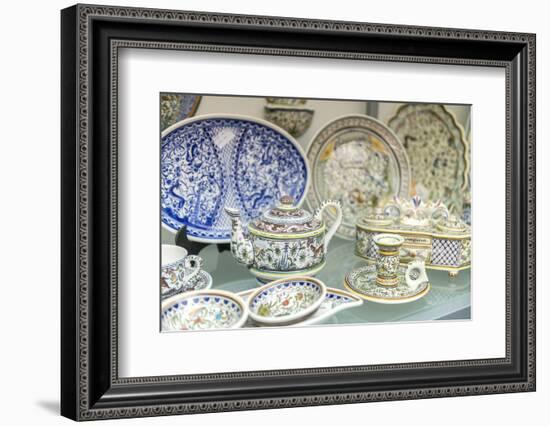 Portugal, Evora, Hand Painted Ceramic Dishes for Sale-Jim Engelbrecht-Framed Photographic Print