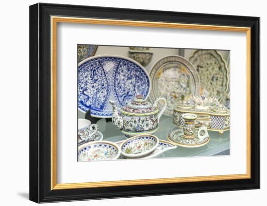 Portugal, Evora, Hand Painted Ceramic Dishes for Sale-Jim Engelbrecht-Framed Photographic Print