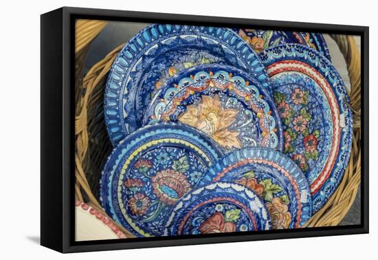 Portugal, Evora, Hand Painted Ceramic Plates-Jim Engelbrecht-Framed Premier Image Canvas