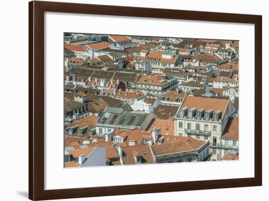 Portugal, Lisbon, Baixa Rooftops from Sao Jorge Castle-Rob Tilley-Framed Photographic Print