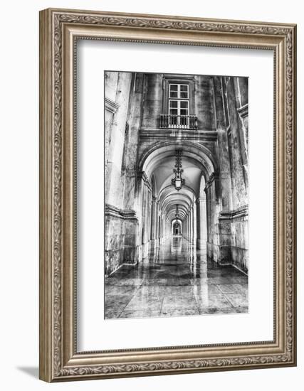 Portugal, Lisbon. Columns of the Arcade of Commerce Square with Reflections-Terry Eggers-Framed Photographic Print