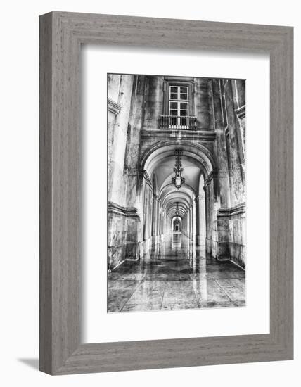 Portugal, Lisbon. Columns of the Arcade of Commerce Square with Reflections-Terry Eggers-Framed Photographic Print