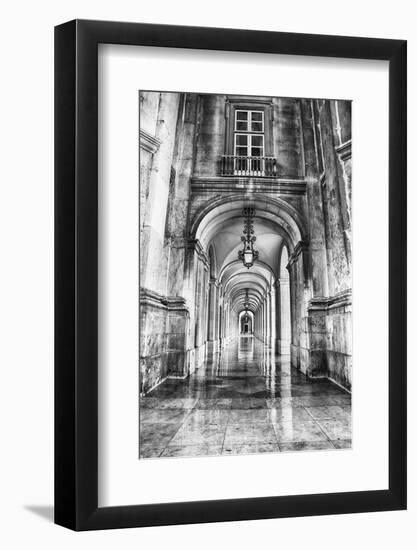 Portugal, Lisbon. Columns of the Arcade of Commerce Square with Reflections-Terry Eggers-Framed Photographic Print