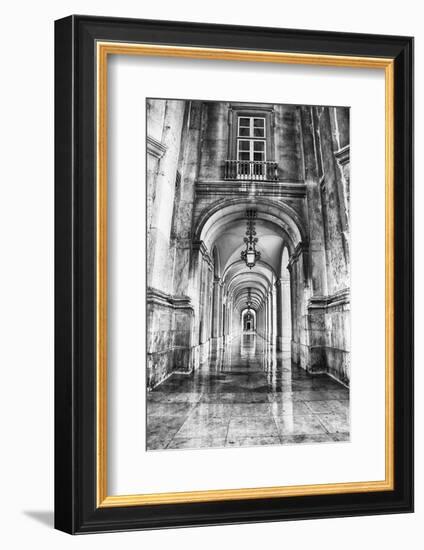 Portugal, Lisbon. Columns of the Arcade of Commerce Square with Reflections-Terry Eggers-Framed Photographic Print