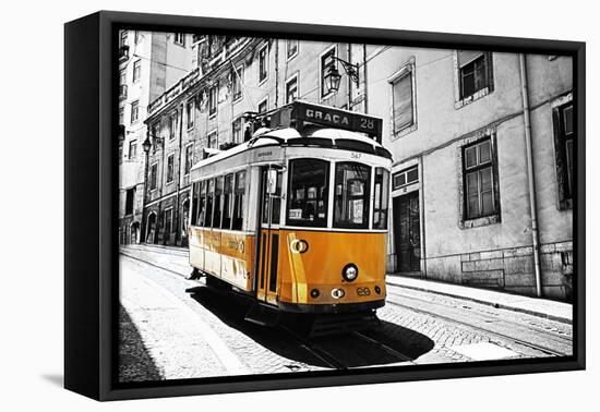 Portugal, Lisbon. Famous Old Lisbon Cable Car-Terry Eggers-Framed Premier Image Canvas