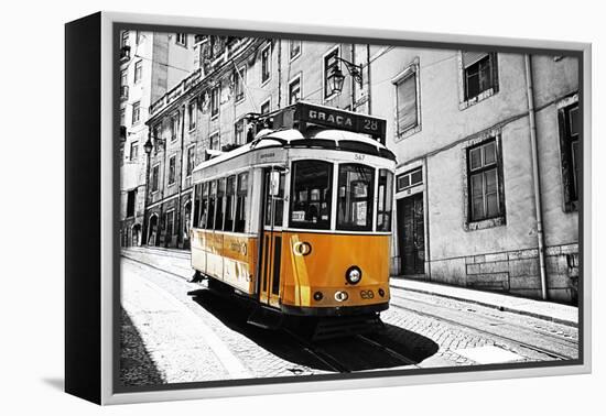 Portugal, Lisbon. Famous Old Lisbon Cable Car-Terry Eggers-Framed Premier Image Canvas