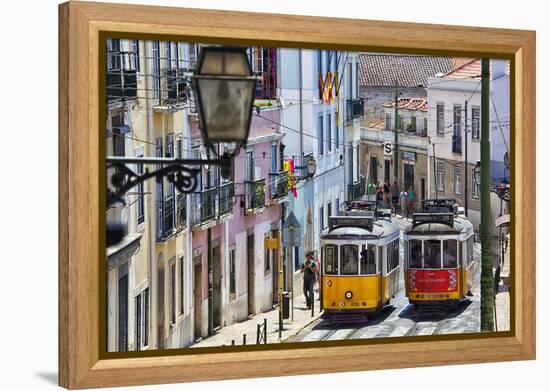 Portugal, Lisbon. Famous Old Lisbon Cable Car-Terry Eggers-Framed Premier Image Canvas