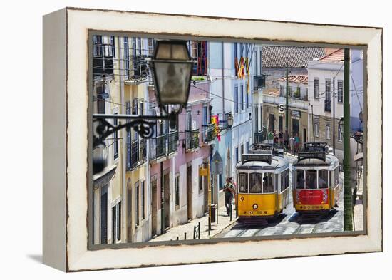 Portugal, Lisbon. Famous Old Lisbon Cable Car-Terry Eggers-Framed Premier Image Canvas