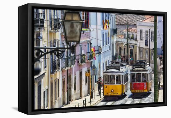 Portugal, Lisbon. Famous Old Lisbon Cable Car-Terry Eggers-Framed Premier Image Canvas