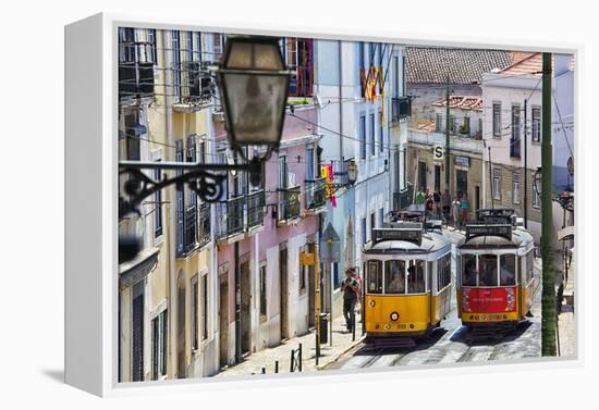 Portugal, Lisbon. Famous Old Lisbon Cable Car-Terry Eggers-Framed Premier Image Canvas