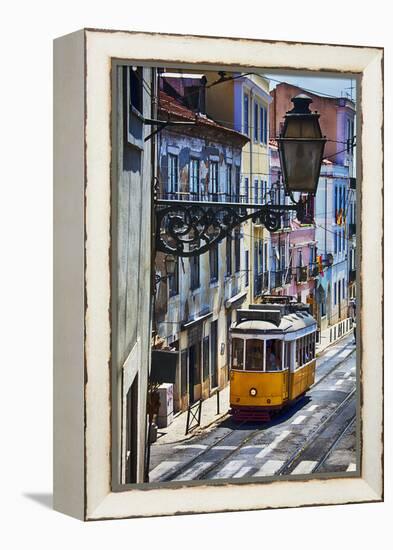 Portugal, Lisbon. Famous Old Lisbon Cable Car-Terry Eggers-Framed Premier Image Canvas