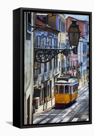 Portugal, Lisbon. Famous Old Lisbon Cable Car-Terry Eggers-Framed Premier Image Canvas