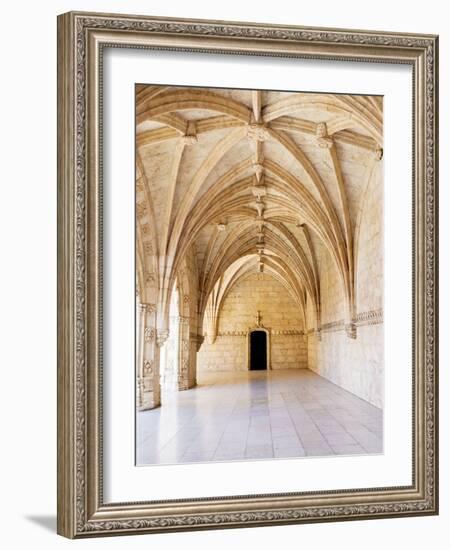 Portugal, Lisbon. Interior view in the Jeronimos Monastery, a UNESCO World Heritage Site.-Julie Eggers-Framed Photographic Print