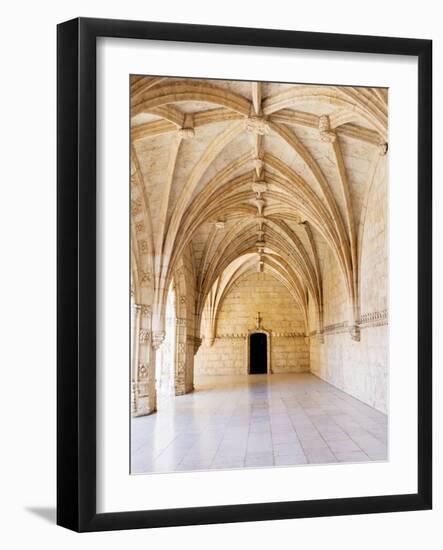 Portugal, Lisbon. Interior view in the Jeronimos Monastery, a UNESCO World Heritage Site.-Julie Eggers-Framed Photographic Print