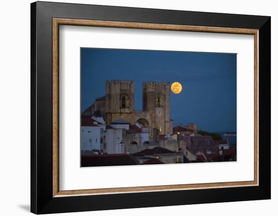 Portugal, Lisbon. Lisbon Cathedral and Full Moon-Jaynes Gallery-Framed Photographic Print