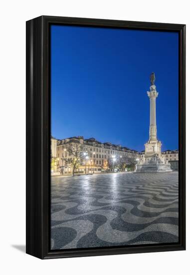 Portugal, Lisbon, Rossio Square at Dawn-Rob Tilley-Framed Premier Image Canvas