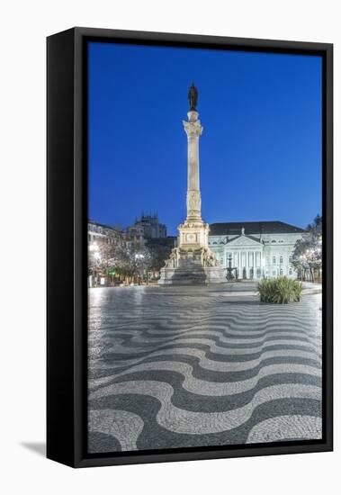 Portugal, Lisbon, Rossio Square at Dawn-Rob Tilley-Framed Premier Image Canvas