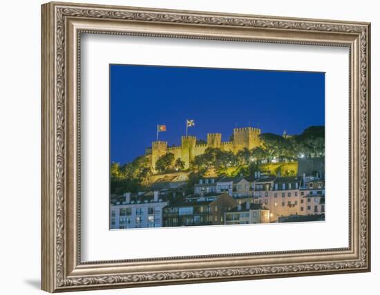 Portugal, Lisbon, Sao Jorge Castle at Dusk-Rob Tilley-Framed Photographic Print