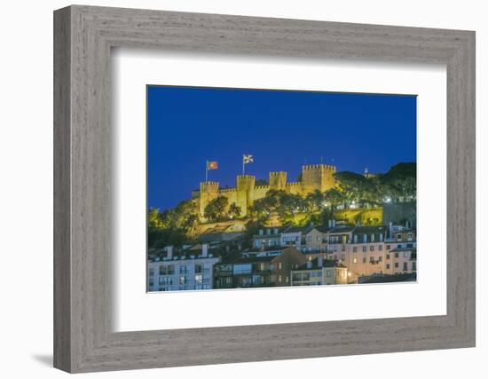 Portugal, Lisbon, Sao Jorge Castle at Dusk-Rob Tilley-Framed Photographic Print