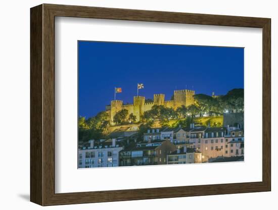 Portugal, Lisbon, Sao Jorge Castle at Dusk-Rob Tilley-Framed Photographic Print