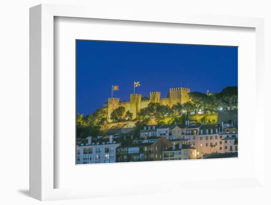 Portugal, Lisbon, Sao Jorge Castle at Dusk-Rob Tilley-Framed Photographic Print