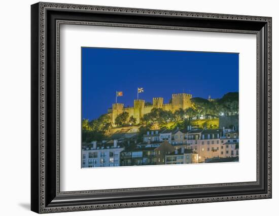 Portugal, Lisbon, Sao Jorge Castle at Dusk-Rob Tilley-Framed Photographic Print