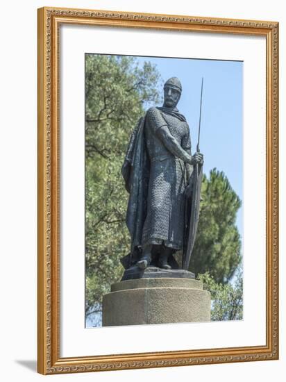 Portugal, Lisbon, Statue of Afonso Henriques at St. George Castle-Jim Engelbrecht-Framed Photographic Print