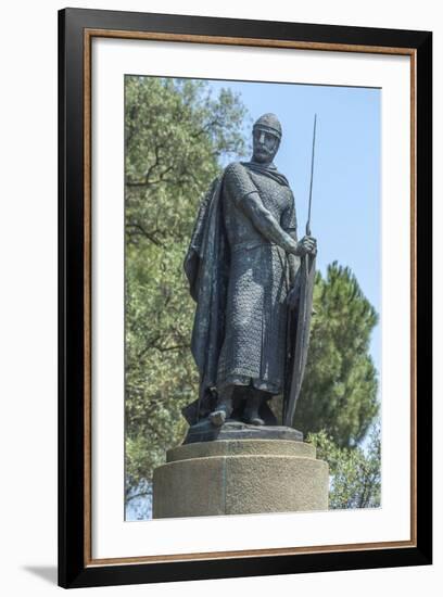 Portugal, Lisbon, Statue of Afonso Henriques at St. George Castle-Jim Engelbrecht-Framed Photographic Print