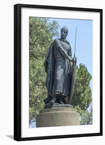 Portugal, Lisbon, Statue of Afonso Henriques at St. George Castle-Jim Engelbrecht-Framed Photographic Print