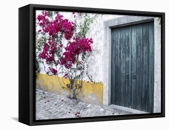 Portugal, Obidos. Beautiful bougainvillea blooming in the town of Obidos, Portugal.-Julie Eggers-Framed Premier Image Canvas