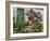 Portugal, Obidos. Flowers growing on wall of house with green door-Terry Eggers-Framed Photographic Print