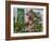 Portugal, Obidos. Flowers growing on wall of house with green door-Terry Eggers-Framed Photographic Print