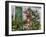 Portugal, Obidos. Flowers growing on wall of house with green door-Terry Eggers-Framed Photographic Print