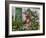 Portugal, Obidos. Flowers growing on wall of house with green door-Terry Eggers-Framed Photographic Print