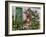 Portugal, Obidos. Flowers growing on wall of house with green door-Terry Eggers-Framed Photographic Print