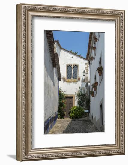 Portugal, Obidos, House on Cobblestone Street-Jim Engelbrecht-Framed Photographic Print