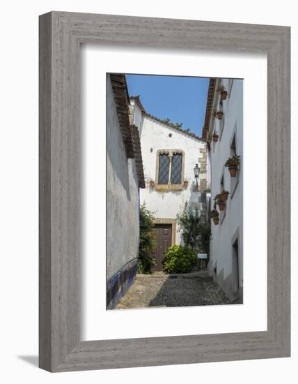 Portugal, Obidos, House on Cobblestone Street-Jim Engelbrecht-Framed Photographic Print