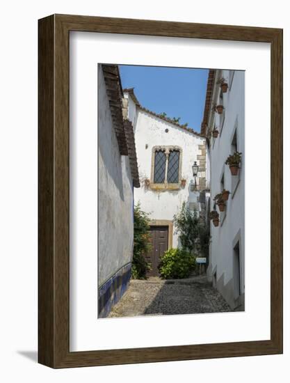 Portugal, Obidos, House on Cobblestone Street-Jim Engelbrecht-Framed Photographic Print