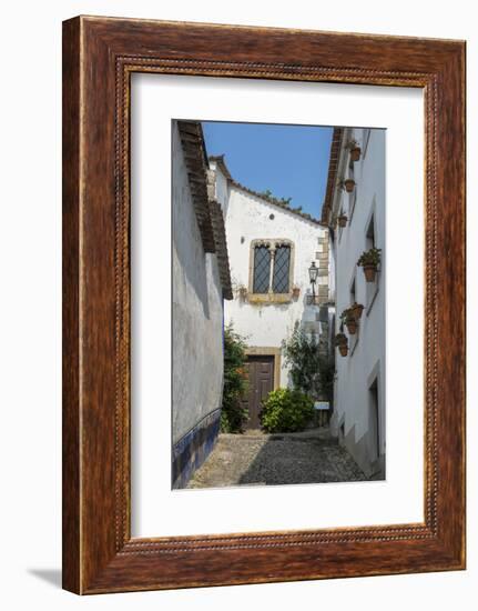 Portugal, Obidos, House on Cobblestone Street-Jim Engelbrecht-Framed Photographic Print