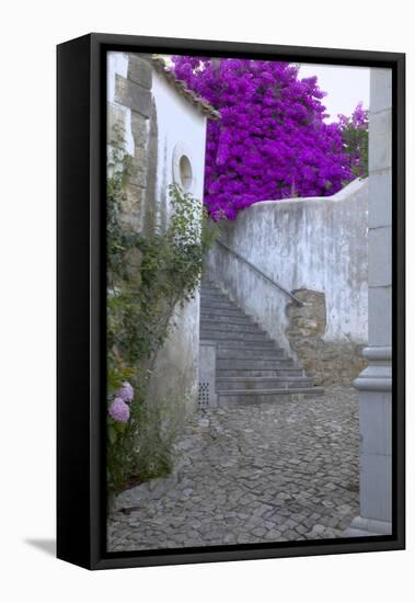 Portugal, Obidos, Street of the Old Walls of Town-Terry Eggers-Framed Premier Image Canvas